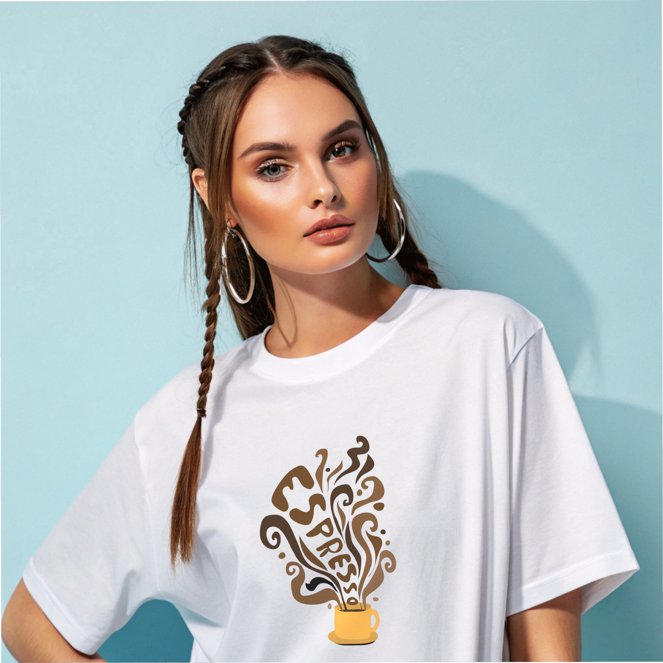 Espresso Swirl Art Tee – Coffee Lover’s Dream