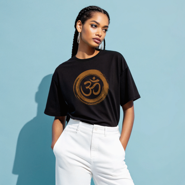 OM Symbol Brush Circle T-Shirt – Spiritual Vibes Tee